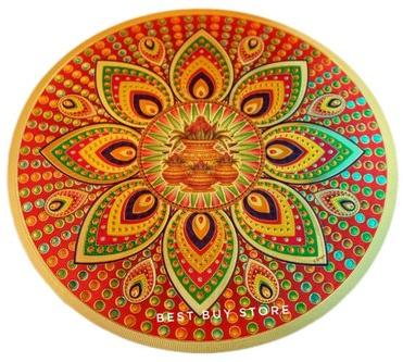 Round Paper Diwali Rangoli Sticker, Color : Multicolor