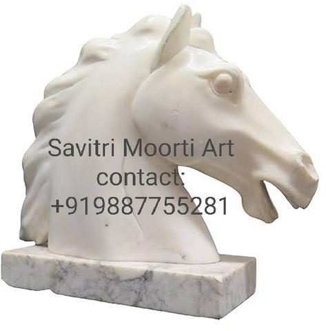 Marble Horse Head Statue