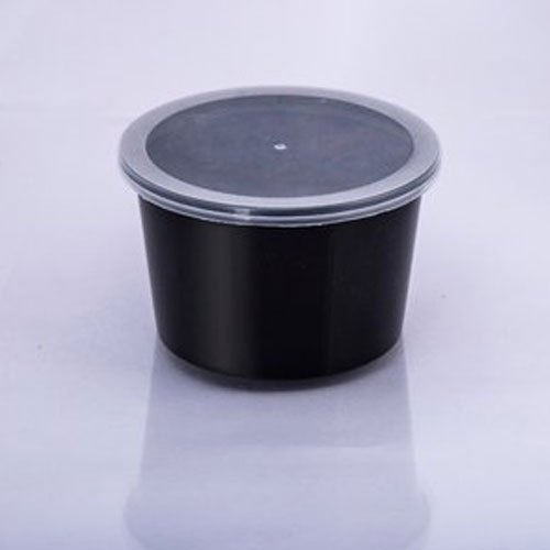 500 ml Black Plastic Round Container