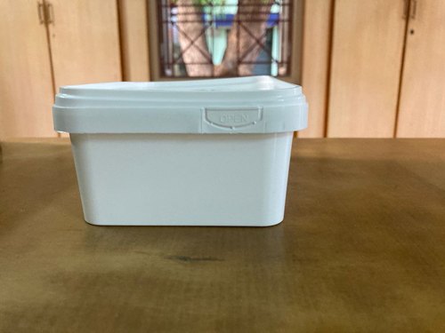Rectangle Plastic White Dates Container, Size : Standard