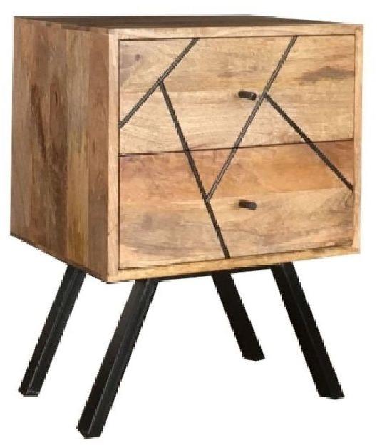 2 Drawer Wooden Lamp Table