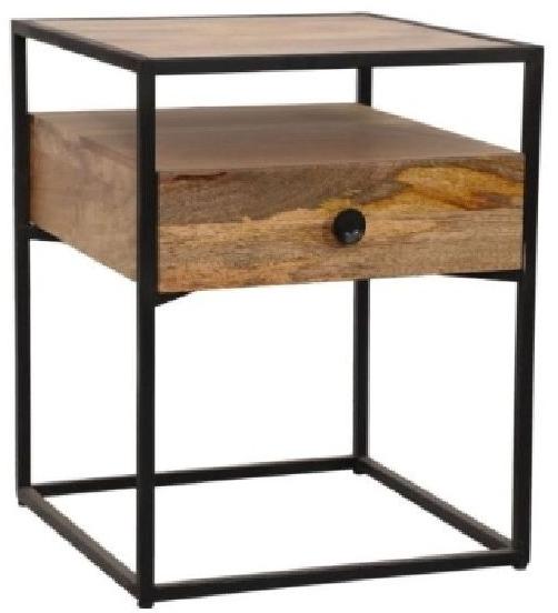 Wooden Single Drawer Side Table