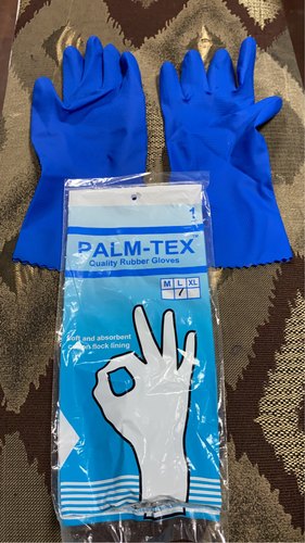 Palm-tex Rubber Hand Gloves, for Medical, Pattern : Plain