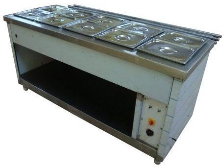 Polished Stainless Steel Commercial Hot Bain Marie, Shape : Rectangular