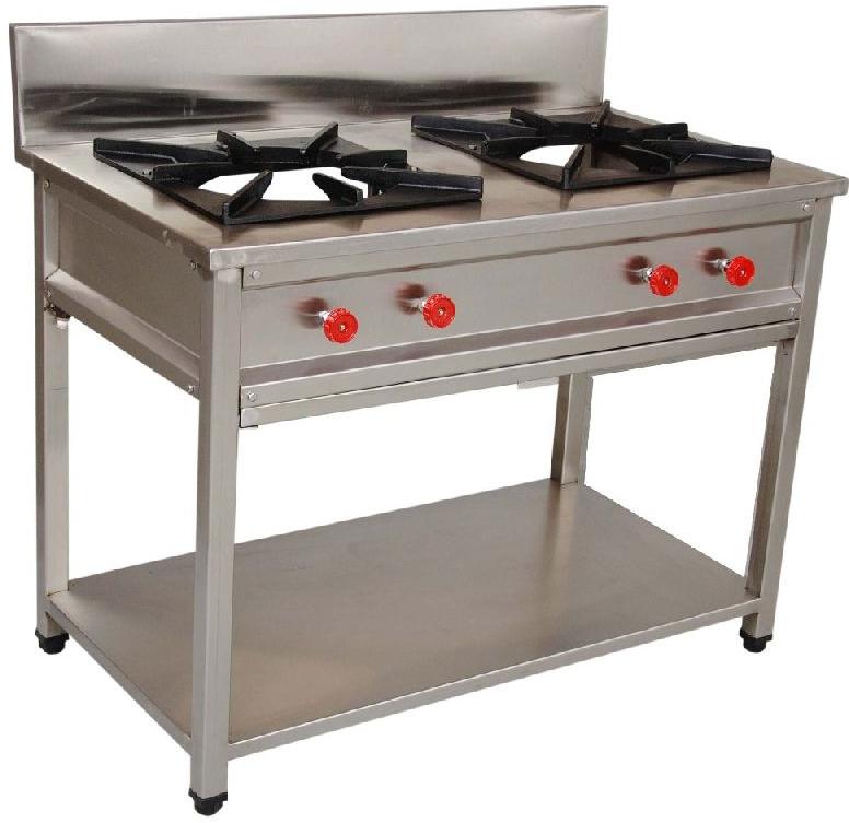 SS Double Burner, Color : Silver