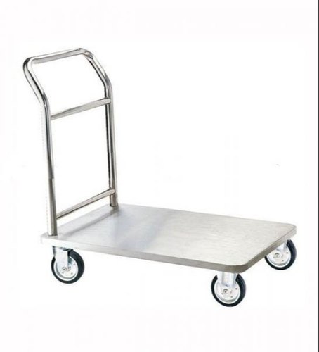 Rectangular Polished Stainless Steel Platform Trolley, Feature : Anti Corrosive, Durable, High Quality