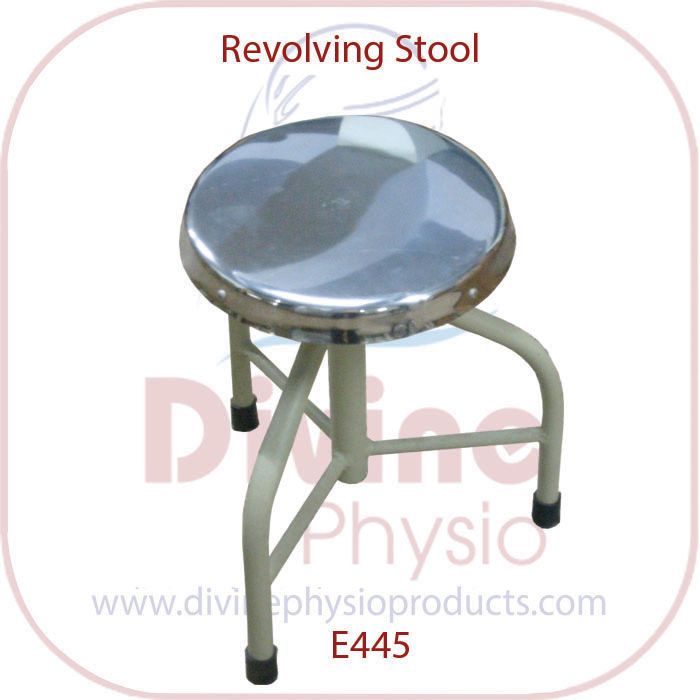 Polished Plain Stainless Steel Revolving Stool, Style : Folding