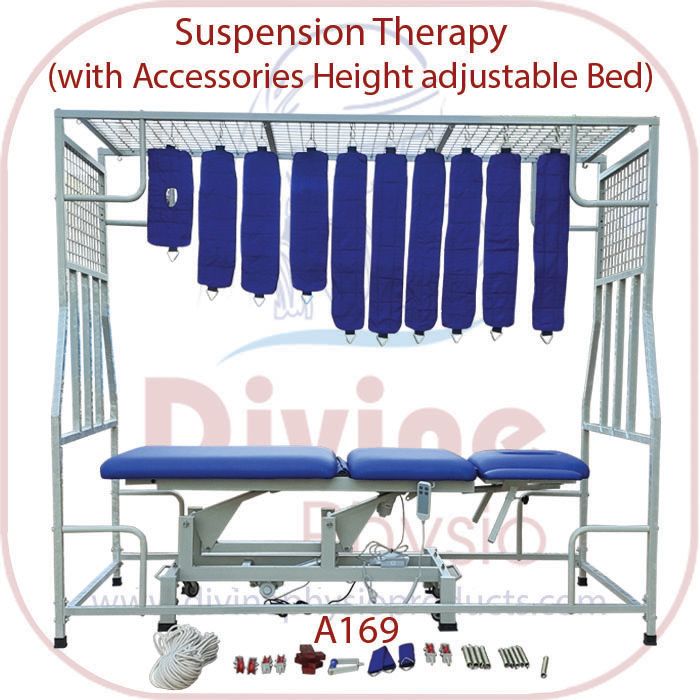 Polished 50-60 Kg Mild Steel Suspension Therapy Adjustable Bed, Length : 70 Inches
