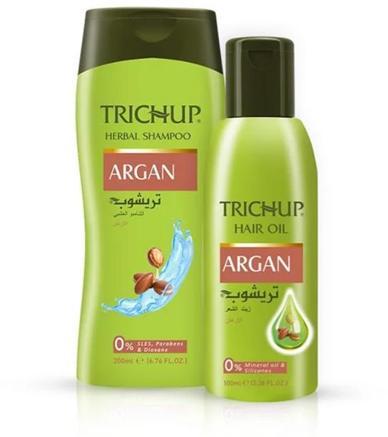 Trichup Argan Oil & Shampoo Kit, for Increases shine, volume strength of hair, Purity : 100%