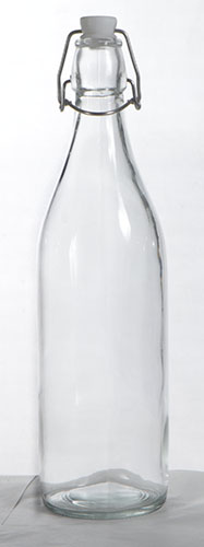 Rond 1000ml Round Swing top glass bottle, for Water, Color : White