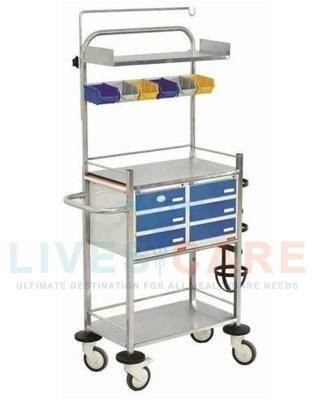 Stainless-steel crash cart, for Clinics, Hospitals