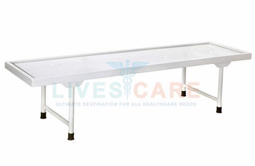Livescare Mild Steel Attendant Bed, Color : White