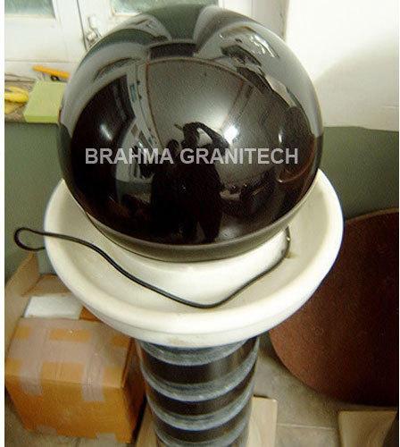 Black Polished Granite Round Ball Fountain, Design : Classy