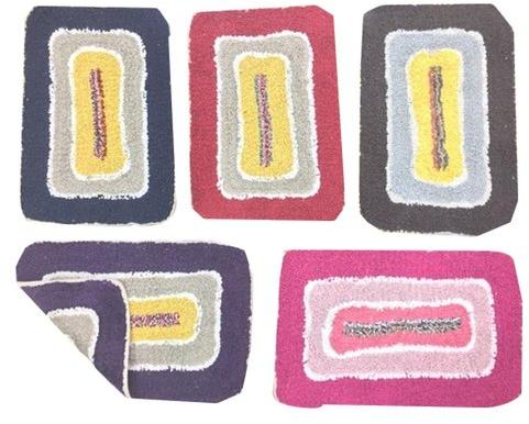 Cotton Reversible Bathroom Mat, Color : Pink