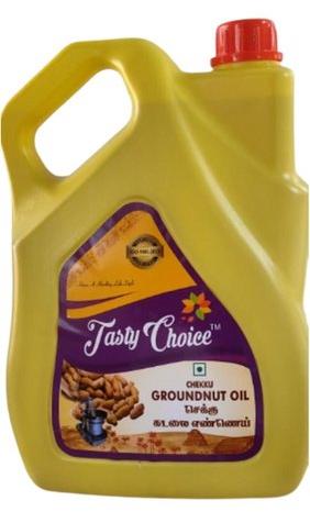 Tasty Choice Chekku Groundnut Oil, Packaging Size : 5 Litre