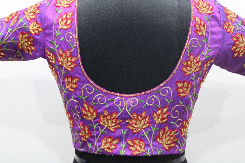 Silk embroidery blouse piece, Size : Unstitched