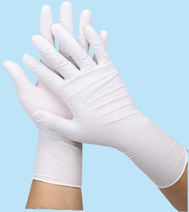 Latex examination gloves, Length : 240mm +/-5mm