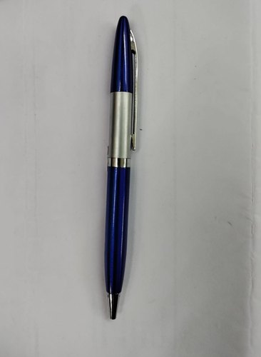 Blue Designer Metal Ball Pen, for Writing, Feature : Fine Finishing, Good Quality