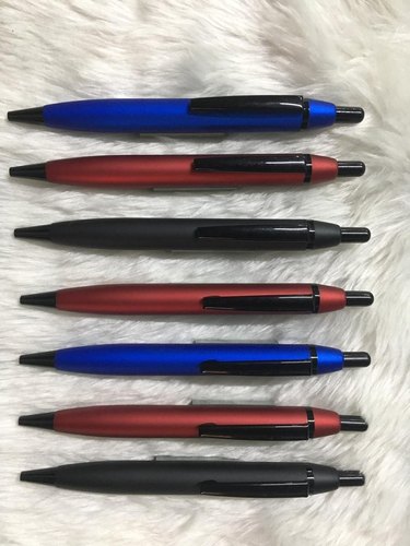 Blue Spring Metal Ball Pen, for Writing, Length : 4-6inch