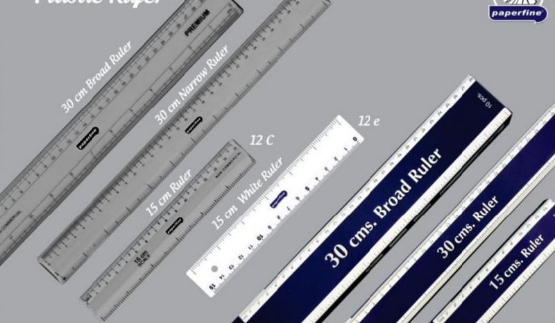 Paperfine Plastic Rulers, for Laboratory Use, School Use, Pattern : Plain