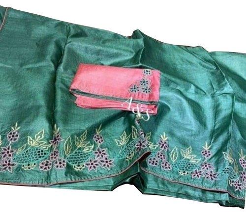 Tussar Cat Work Silk Saree, Saree Length : 5.5 m (separate blouse piece)