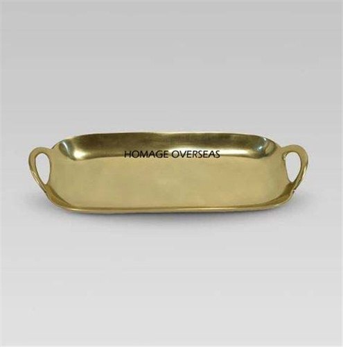 Aluminium Rectangular Metal Tray, Color : gold