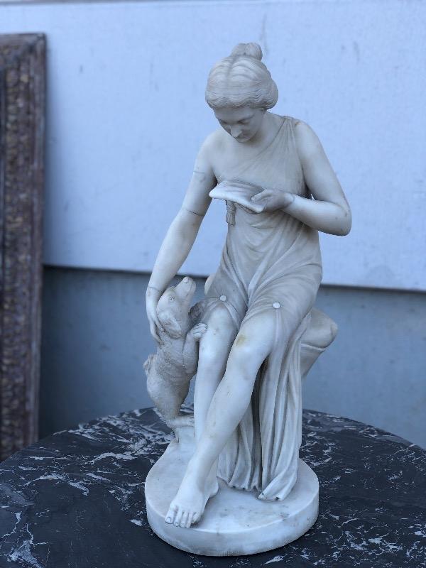 Polished Marble Lady Statue, for Garden, Home, Office, Shop, Size : Multisizes