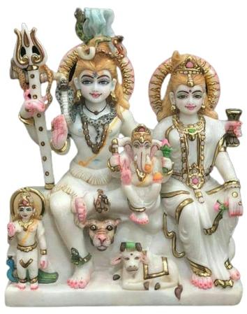 Polished Printed Marble Shiv Paivar Statue, Size : 2feet, 4feet