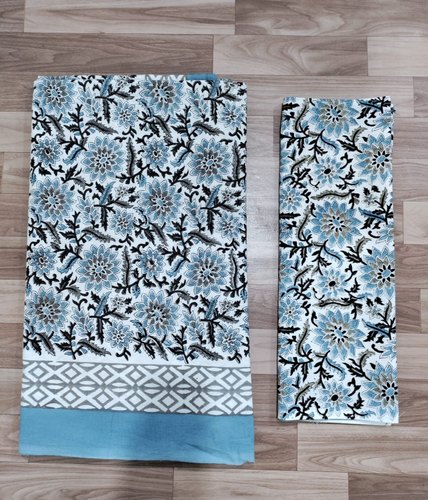 Cotton Block Printed Bed Sheet, Size : 90X108