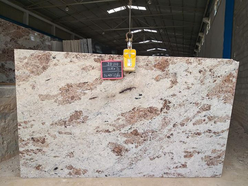 Polished Bhama Ivory Granite Slab, for Steps, Staircases, Kitchen Countertops, Flooring, Specialities : Stylish Design