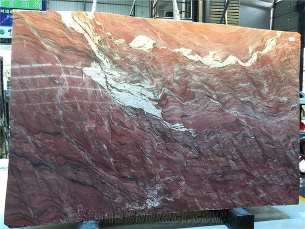Rectangular Polished Red Silk Granite Slab, for Kitchen Countertops, Flooring, Width : 1-2 Feet, 2-3 Feet
