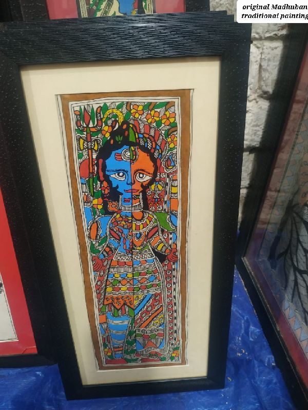 Printed Traditional Madhubani Painting, Frame Type : Framed