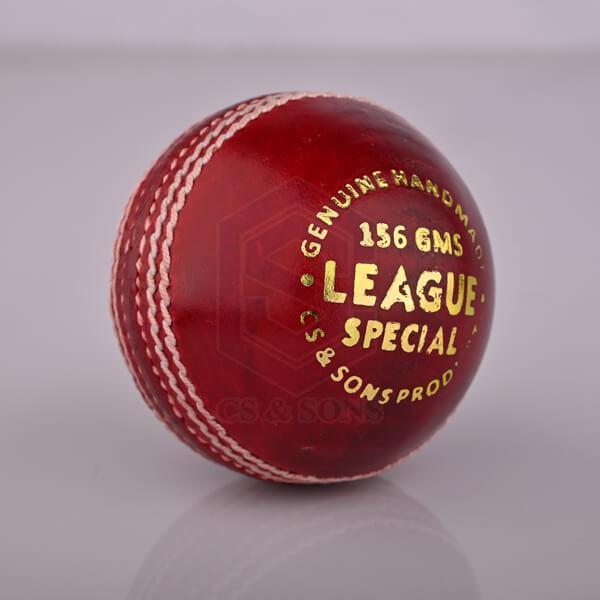 Round League Special Red Leather Cricket Ball, Size : Mens