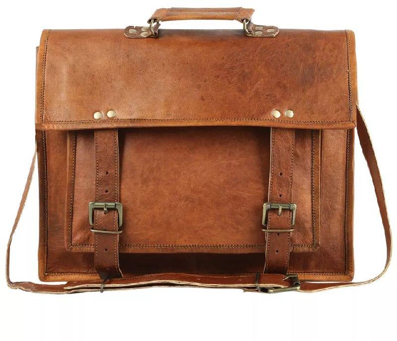 Vintage Crafts Leather Laptop Messenger Bag, Gender : Both, Pattern ...