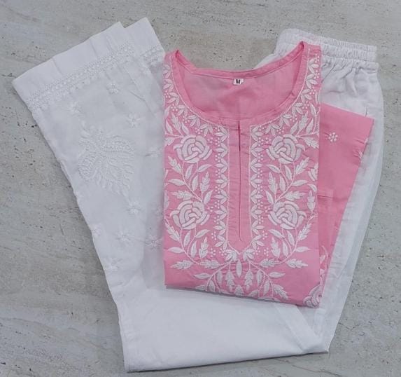Chikankari Suit, Size : M, L, XL, Packaging Type : Packet, Poly Bag ...