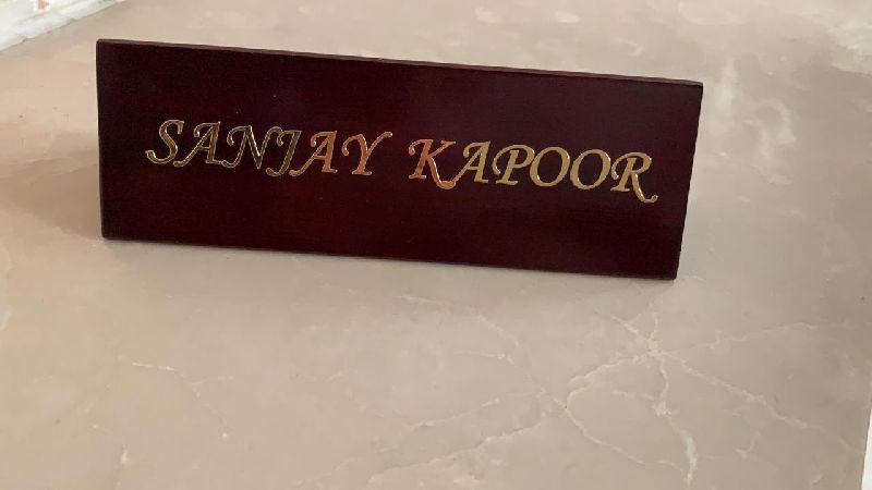 Coated Brass Table Name Plate, Shape : Rectangular, Square