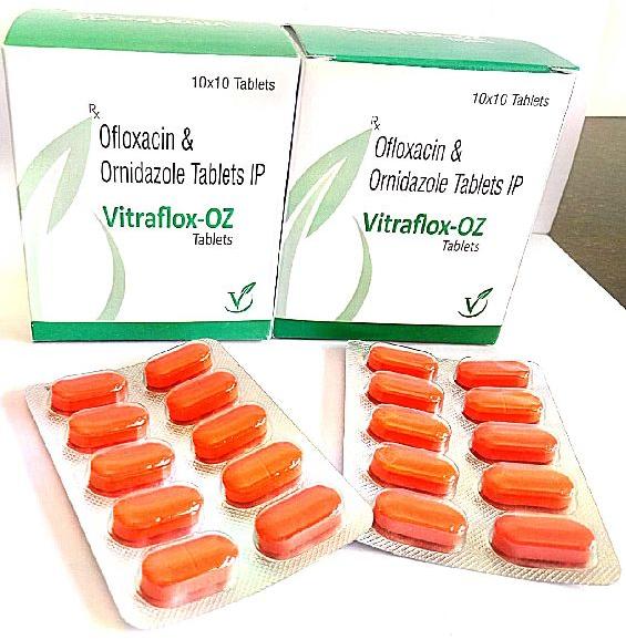 Ofloxacin 200 mg + Ornidazole 500 mg Tablets