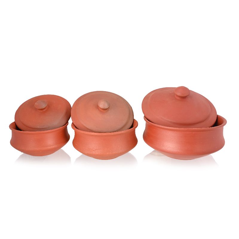 Reddish Round Clay Handi, Feature EcoFriendly at Rs 110 / piece in