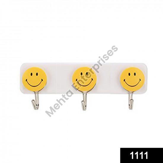 Self Adhesive Smiley Face Wall Hook, Color : Multi Color
