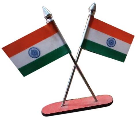 Satin (Flag) Indian Flag Stand, Color : Tri