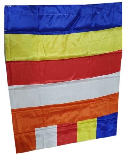 Rectangular Satin Panchsheel Flag, Size : 20*30 Inch