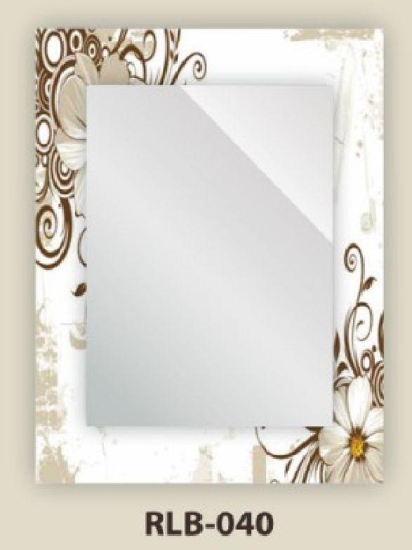 Rtile Rectangular Polished Glass RLB-040 Decorative Mirror, for Hotels, Household, Size : Standard
