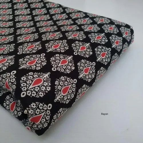 Floral Printed Rayon Fabric, for Textile, Width : 44 Inch