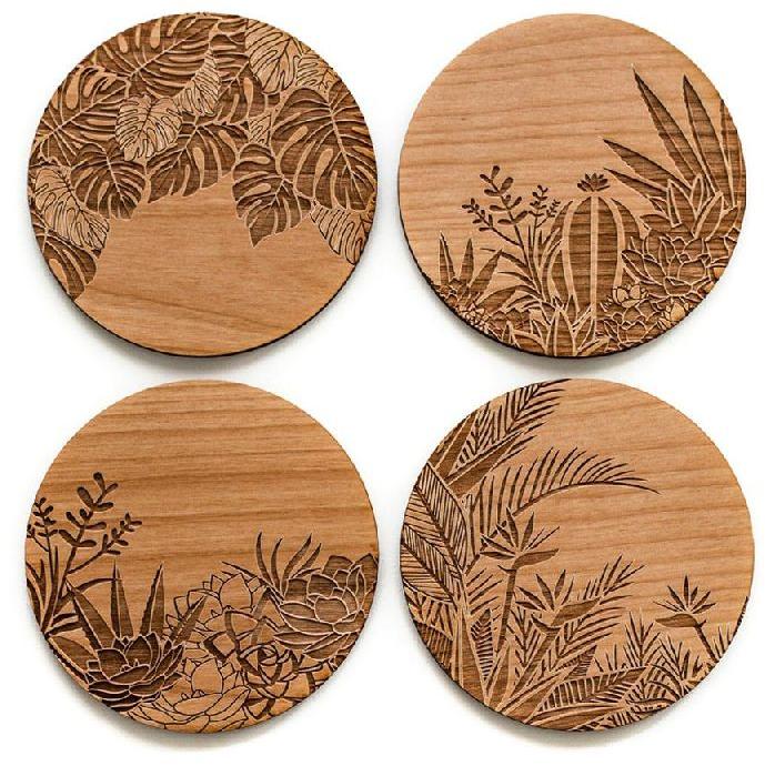 Wooden Carved Coasters