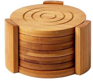 Polished Wooden Round Coasters, for Tableware, Pattern : Plain