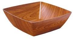 Polished Wooden Square Bowl, for Hotel, Home, Pattern : Plain