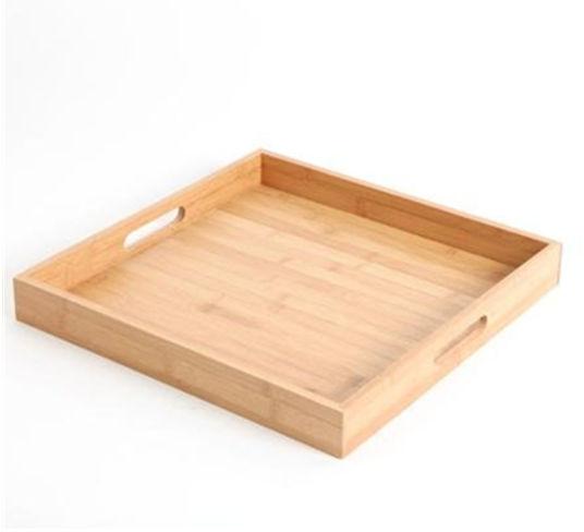 Polished Plain wooden square serving tray, Size : Standard