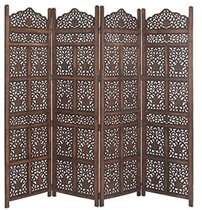 Carved Polished Wooden Stylish Screen Panels, Color : Brown