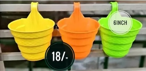Plastic Hanging Planters, Size : 6 inch