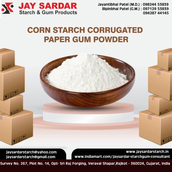 Corn Starch Glue Powder, Style Dried, Color Light Yellow Jay